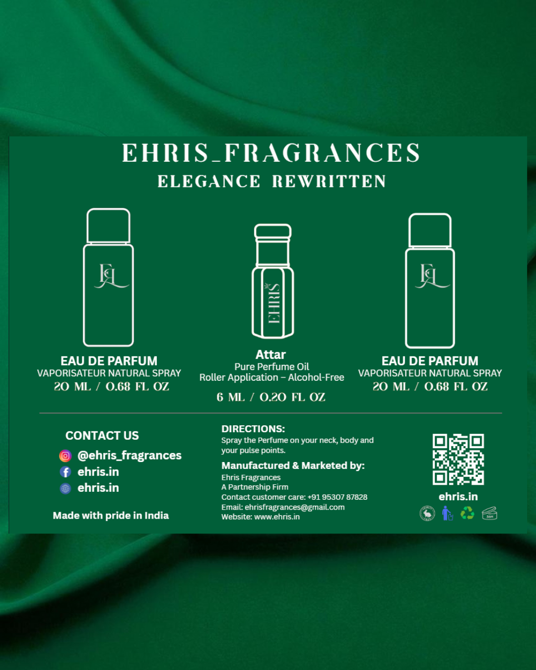 EHRIS Men’s Gift Set – Perfume + Attar - Ehris Fragrances